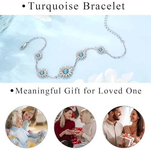 Pulsera turquesa de plata de ley 925 que no causa alergias en la piel 4