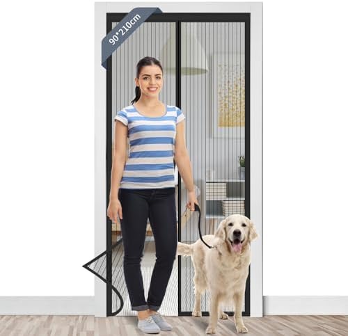 Magnetic Fly Screen Door Curtain – Self-Closing Mesh With Magnets, Easy Install With Tape