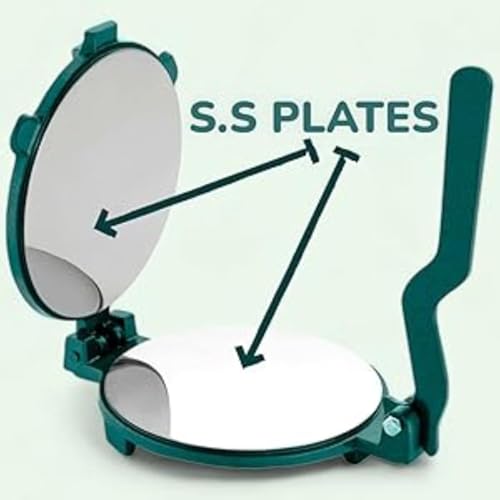 Image of 6.5 inch Cast Iron Manual Puri Maker | Empanadas & Pathiri Press | Dough Press Machine with Stainless Steel Inner Surface