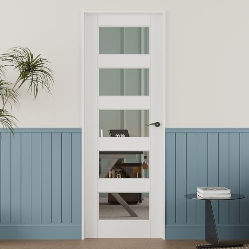 24x80 French Door Interior,5 Lite Clear Glass Doors,Pantry Door,Room Doors