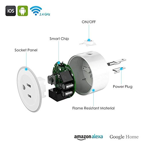 Wifi Smart Plug Mini Smart Outlet Work With Alexa& Google Home, Wireless Smart Socket With Night Light, Timer Function Device Sharing, Wall Plug No Hub Required App Remote Control From Anywhere #TOP7