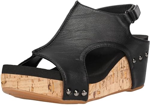 PARTY Women's Wedge Sandals With Buckle Ankle Strap for Dressy Summer