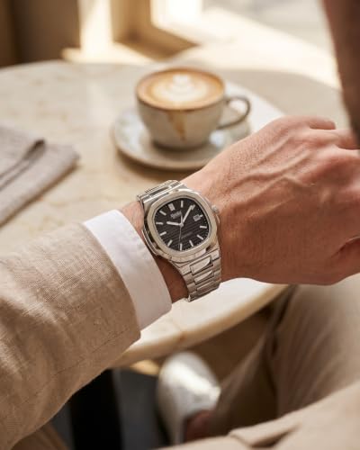 Image of Ajanta Quartz Astera Dial Stainless Steel Date Display Watch for Men