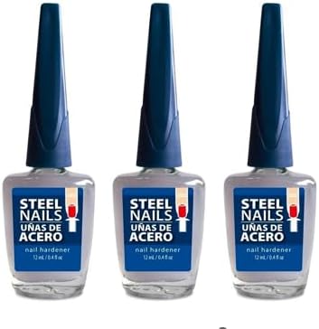 Steel Nails Hardener with Keratin, Calcium and Garlic 3 Pack