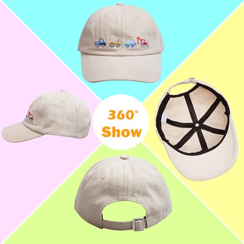 ZGDG Kids Boys Girls Baseball Cap Toddler Embroidery Car Trucker Hat Adjustable Washed Vintage Sun Fishing Hat for 3-8 Years3