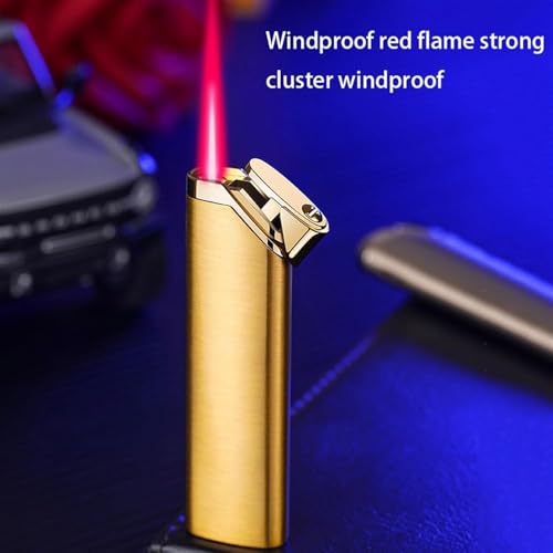 Mini encendedor delgado recargable de butano negro miniatura 3
