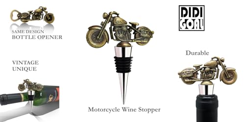 Rolha de vinho para motocicleta, modelo de motocicleta de metal bronze vintage, presente para homens