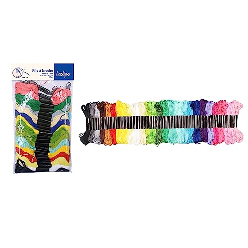 LOOLIPO L799052 Lote de 52 fios para bordar, 8 ml, 26 cores sortidas - Lazer criativo