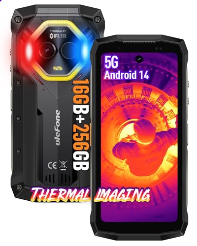 Ulefone Armor Mini 20T Pro 5G Telephone Portable Incassable Smartphone Incassable 16Go+256Go, 64MP Imagerie Thermique, 6200mAh, 4.7