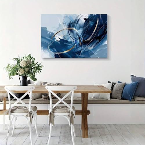 Art abstrait graffiti bleu pour illuminer un mur blanc - 3