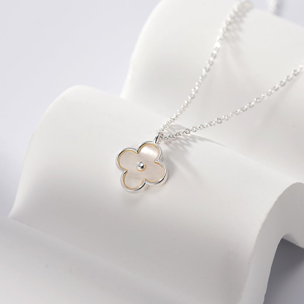 COBI Four Leaf Clover Necklace for Women,18K Gold /925 Sliver Plated with Mother of Pearl Pendant, Lucky Clover Jewelry Gift for Valentine's Day, Birthday - Image 2