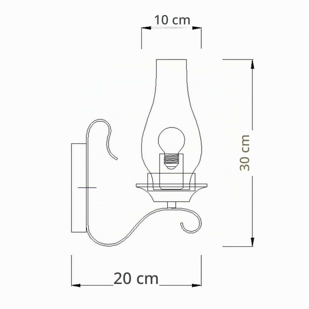 Rustikale Wandleuchte Innen Vintage Wandlampe Glas Lampenschirm Flurlampe Antik Nostalgie Lampe Design Wandbeleuchtung 1 Flammige Landhausstil Old Öllampe Rustikale für Nachttisch Schlafzimmer