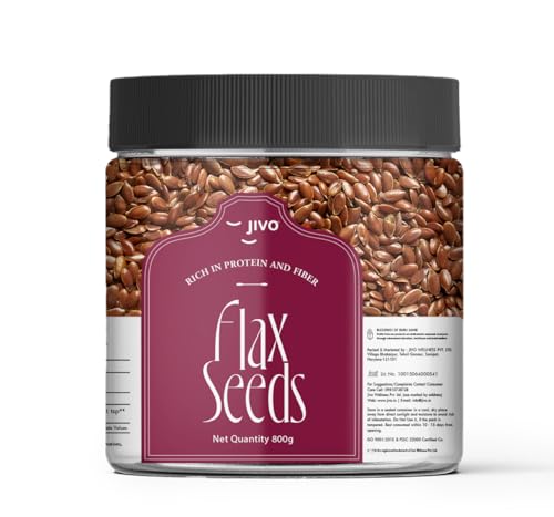 Image of Jivo Organic Flax Seeds | Raw Alsi Seeds for Smoothies, Cereals, Baking & More | Rich in Omega-3, Fiber, Protein & Essential Nutrients | 100% Natural, Vegan, Gluten-Free for Optimal Health - 800g