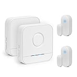 Kit Inalmbrico de Timbre para Puerta/Ventana con 2 Sensores Magnticos de Puerta y 2 Receptores, Alcance de 1000 pies, 52 Sonidos de Timbre, 4 Niveles de Volumen,para el Hogar/Oficina/Tiendas
