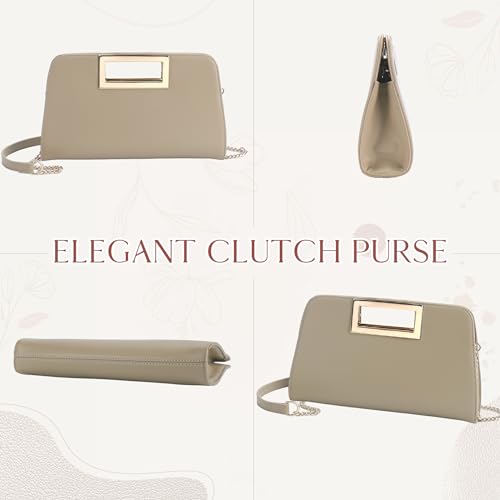 Image of VASCHY Clutch Purse for Women,Fashion Vegan Leather Cut-Out Handle Evening Handbag Crossbody Shoulder Bag for Wedding,Party