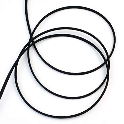 Wobe 100 Yards Suede Cord, Leather Cord 2.6Mm X 1.5Mm Suede Lace Faux Leather Cord With Roll Spool Beading Craft Thread For Bracelet Necklace Beading Diy Handmade Crafts Thread (Black) #TOP2
