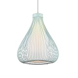 Lámpara de techo tipo colgante con pantalla decorativa metálica - colgante moderna - azul bebe (E27)