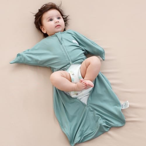 Image of PuppyPaws Baby Sleep Sack 2-Pack Set, Transitional Swaddle, Swaddles for Newborns, 1.0 Tog Sleep Sack 3-6 Months, Wearable Blanket Baby with 2-Way Zipper