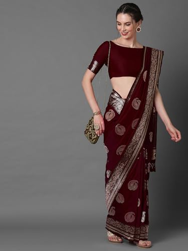 Image of AKHILAM Women's Silk Blend Woven Design Saree With Unstitched Blouse Piece(3PAKHI51 Parent)