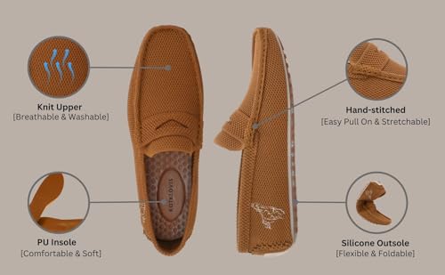 Image of Knit Loafers for Men Casual Fashion and Formal Slip-On Comfortable and Flexible Lightweight Slip Resistant Breathable Machine Washable Trendy Driving Loafers shoes for Men's Designed for all Seasons