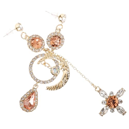 Boucles d'oreilles de Lune asymétriques au design unique et finitions vintage Tassel