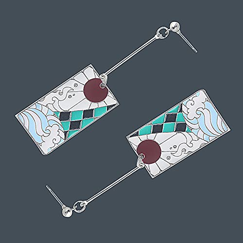 Demon Slayer Kamado Tanjirou oorbellen anime cosplay metalen oorbellen hanger oorbellen Halloween accessoires - Image 8