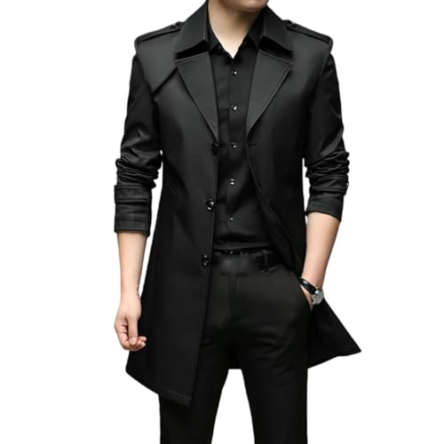 Trench long moyen pour homme veste unie mi-saison chic