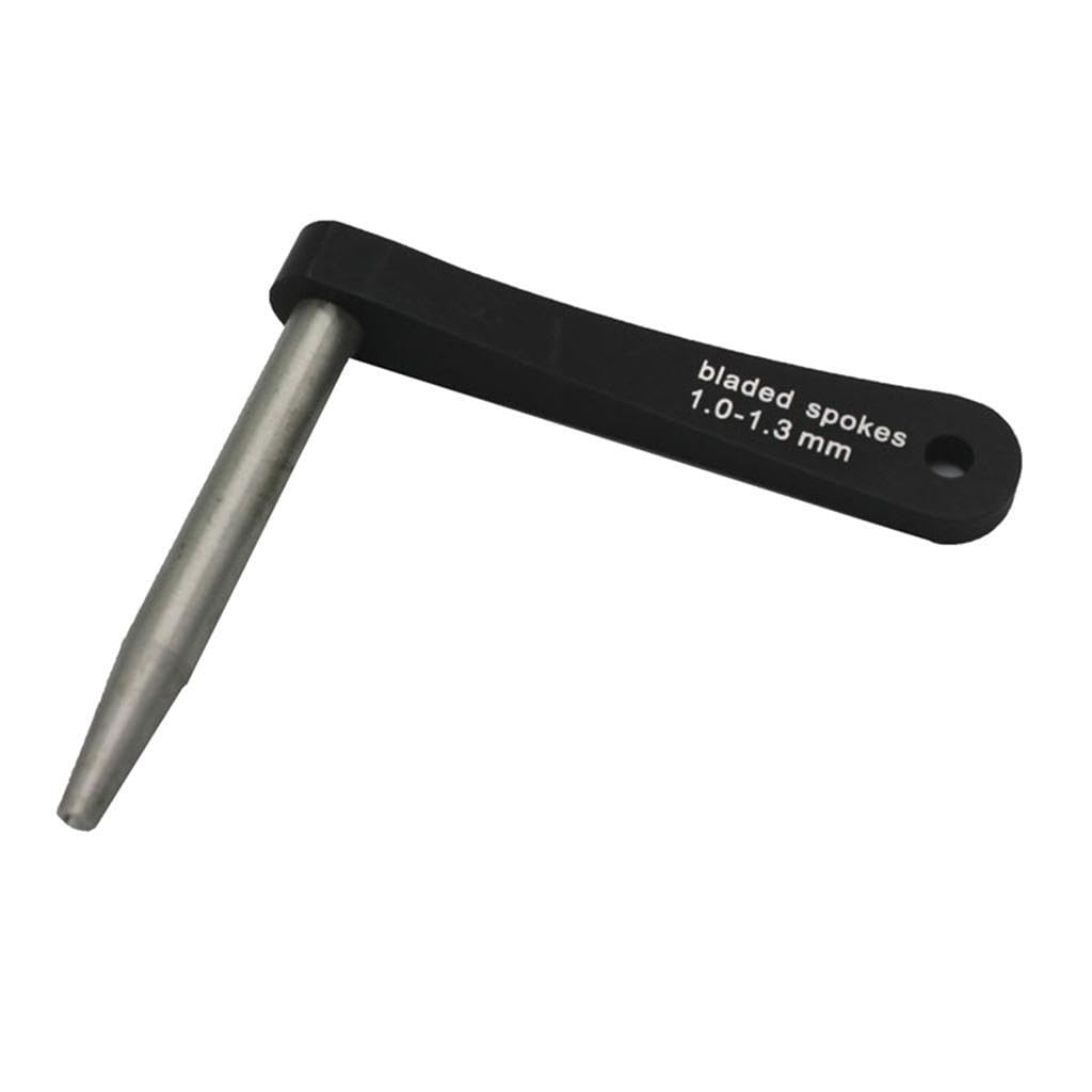 Quxvuis Black+Silver Durable Stainless Steel Spoke Repair Tool Essential For Bladed Spokes Adjustment Lightweight And Durable Bicycle 0.8 To 1.0Mm Spoke Wrench Adjustable, 1.0 To .3Mm