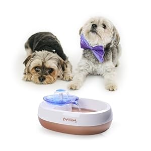 PUPIHOM Dispensador de agua automático, fuente de agua para perros de 2.4 L/2,3 l con 3 filtros lavables, ultra silencioso, fácil de limpiar, dispensador de cuenco de agua sin derrames para gatos y