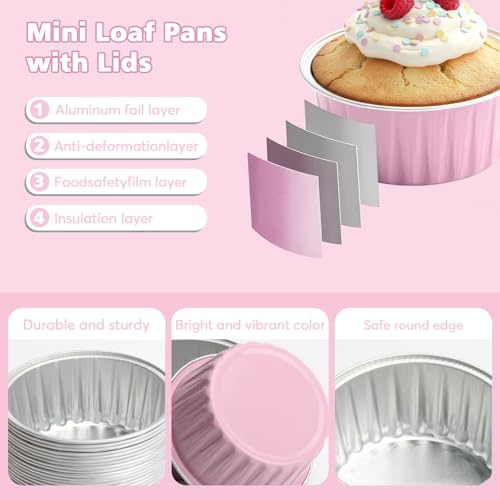 49% Off Ruckae 100-Pack Mini Loaf Pans with Lids - Image 3