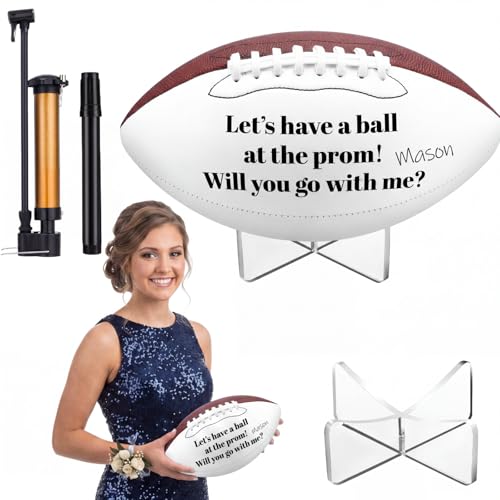 Liliful Football Prom Proposal Autograph Set Proposal Gifts “Let's Have a Ball at the Prom! Will You Go with Me? ” Football Gift for Player Fan Girlfriend Boyfriend