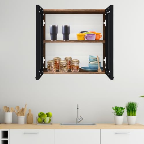 Image of SPECIALITY PANELS Multipurpose Cabinet with Modern Elegance Tinted Glass Wall Cabinet, Space Organizer for Office /Kitchen in (Cochwood Brown, 2 Glass Shutter)