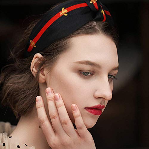 Fashion Headbands For Women, Bow Knotted Vintage Wide Cut Black Top Cross Head Bands For Girls Hair Accessories, , Christmas Gifts For Women 6Pack #TOP3