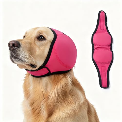 Image of Dog Ear Muffs, No Flap Ear Wraps for Dogs Hematoma - Waterproof Elastic Ear Cover with Calming Hoodie