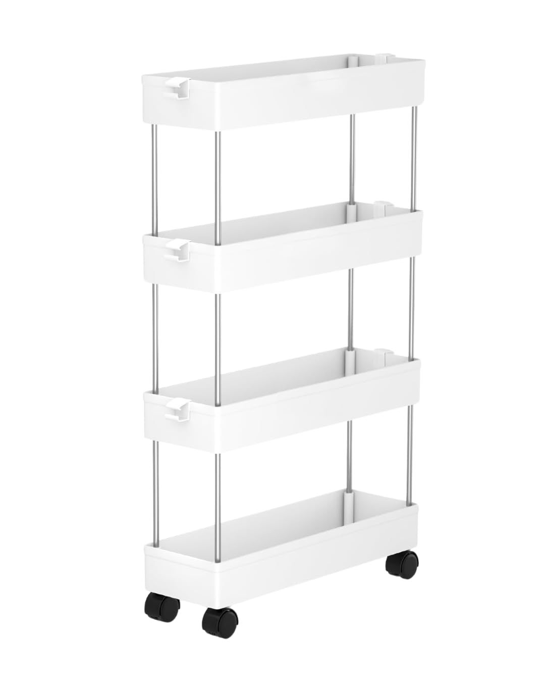 A.M.C. Carro portaobjetos con estantes, carro de cocina ahorra espacio con ruedas, carro deslizante, estantería alta y estrecha para cocina, baño, lavandería, dormitorio, espacios estrechos (40 x 13 x