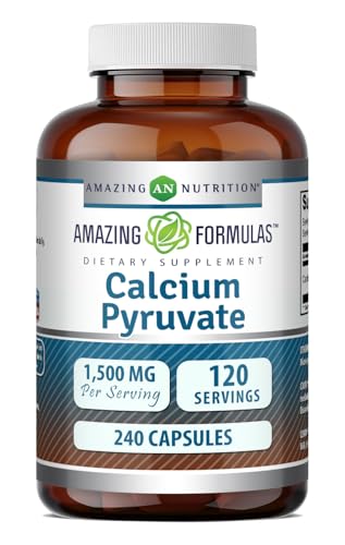 Amazing Formulas Calcium Pyruvate Supplement | 1500 Mg per Serving | Capsules | Non-GMO | Gluten-Free | Made in USA (1 Pack 240 Count)