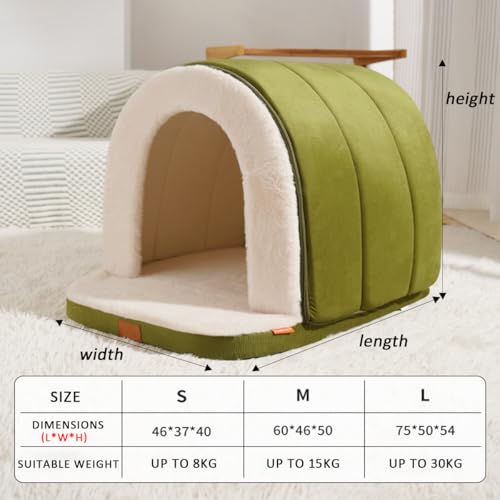 Niche pour chat et chien pliable ERNAN (Vert, S) panier 2 en 1 - 5