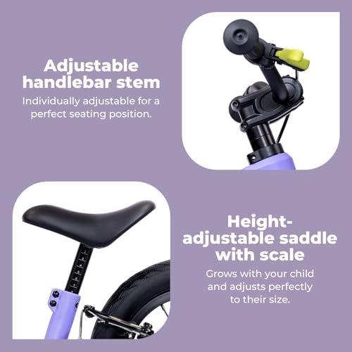 Image of PUKY Next Product of The Year 2025, Height-Adjustable Balance Bike 2-6 Years, Children's Balance Bike from 2 Years, Balance Bike with Brake and Safety Handlebar Grips