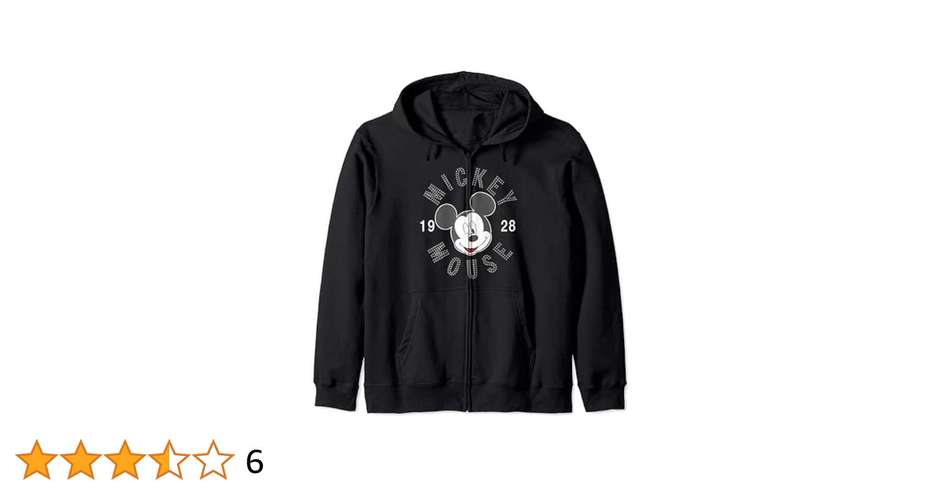 Amazon.com: Disney Rhine Stoned Mickey Mouse Zip Hoodie