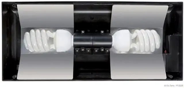 Exo Terra Compact Terrarium Top with Reflector for 2 Lamps, 45x9x20cm, Black