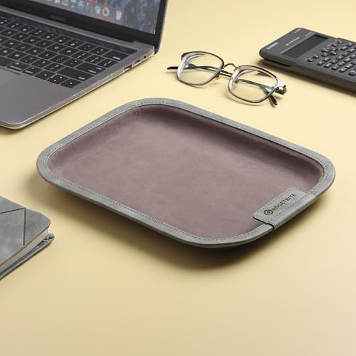 Image of GadgetBite Desk Organiser Office Table Tray for Home Office Organizer Vegan Leather Desktop Tray for Office Home Stationery Pen Pencil Keys Phone Notes Specs Earphone Cable Cord Gadget Accessories