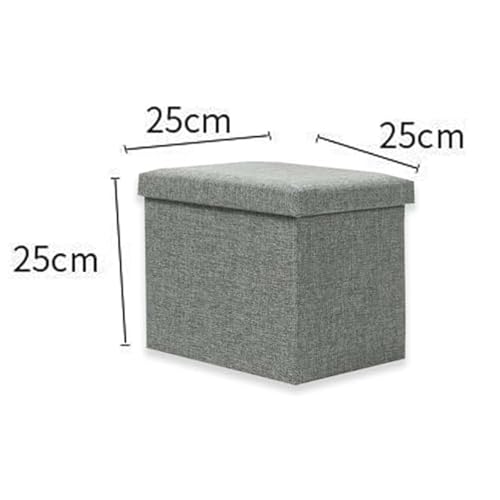 Image of Kuber Industries Storage Stool - Square Toy Box, Folding Seat, Foot Rest, Wardrobe Organizer for Clothes and Books, Living Room Storage Box - S ZH002GY Gray