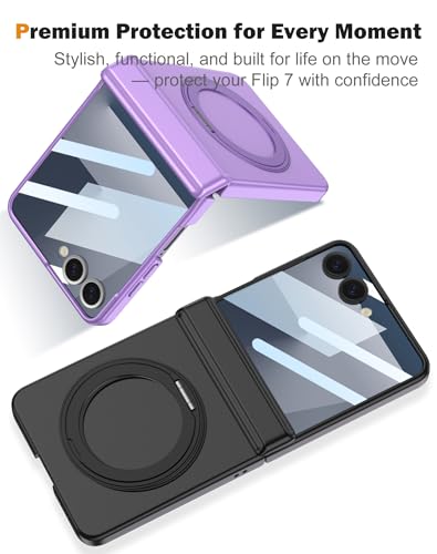 Coque Galaxy Z Flip 7 antichoc violette rigide avec protège-charnière