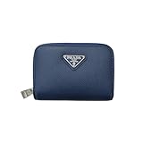 [プラク]財布(コインケース) 2MM003 QHHブルー サフィアーノ レザー エンボス トライアングル ロゴ カード コイン ケース メンズ レディース 名刺入れ2つ折り 小さな革財布ブランド[並行輸入品]