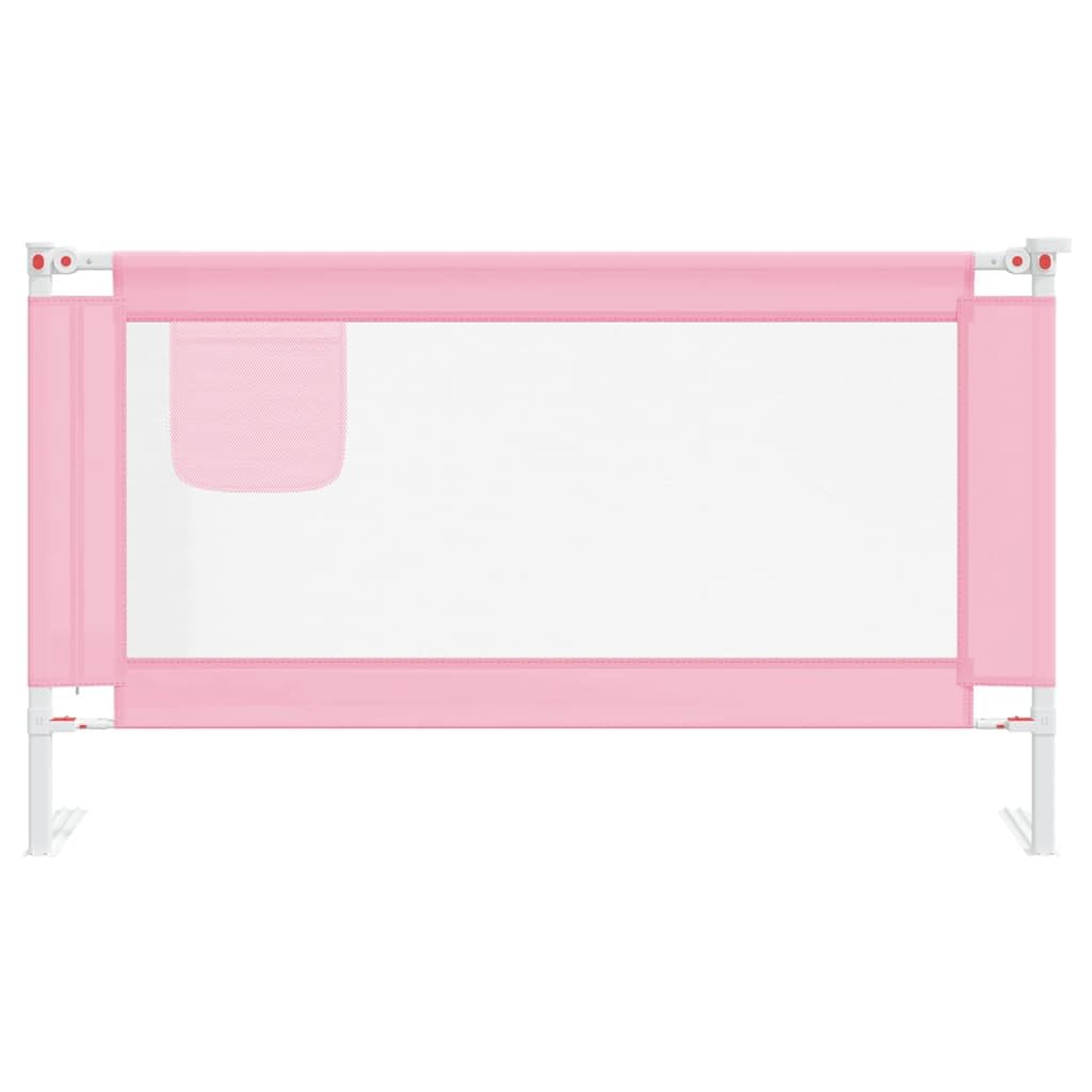 Kleinkind-Bettschutzgitter Rosa 140x25 cm Stoff mit höhenverstellbarem Rausfallschutz, Bettbarriere für Kinderbett und Elternbett, seitlicher Fallschutz für Babysicherheit im Kinderzimmer