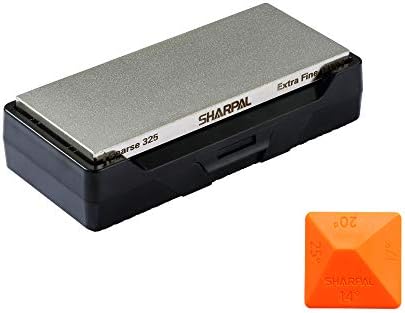 SHARPAL 156N Double-sided Diamond Sharpening Stone Whetstone Knife Sharpener with Storage Base | 2 Side Grit Coarse 325 / Extra Fine 1200 | NonSlip Base & Angle Guide (6 in. x 2.5 in.)