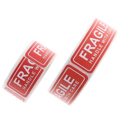 MUSISALY 2Rolls Fragile Shipping Warning Stickers Self Adhesive Labels for Package Safety Packing Labels Handle with Care Stickers for Safe Shipping and Moving
