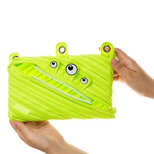 Zipit Monster 3-Ring Binder Pencil Pouch, Large Capacity Pen Case For Kids And Teens, Made Of One Long Zipper! (Lime) #TOP6