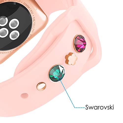 Gelishi 3Pcs Decorative Loops Compatible With Apple Watch Silicon Bands Charms 45Mm 44Mm 42Mm 41Mm 40Mm 38Mm, Stylish Watch Band Diamond Charms Accessories For Series 7/6/Se/5/4/3/2/1 (No Band) #TOP1