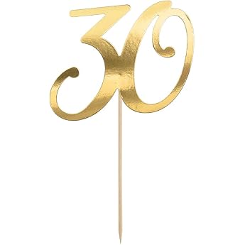 Cake Topper '30' 20.5 cm Cake Decoration Cupcake Cake Birthday Anniversary